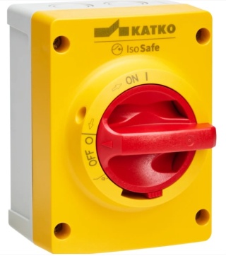 KEM 316 YR  M2 KATKO - Wyłącznik izolacyjny Katko IsoSafe 3×16 A IP66, w obudowie z poliwęgalnu, wykonanie żółto-czerwone