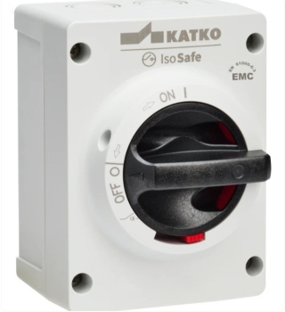 KEM 325 M2EMC 2XM25MEMC - 2×M25 Katko – 3-polowy wyłącznik izolacyjny EMC 25A IP66, wykonanie szaro-czarne