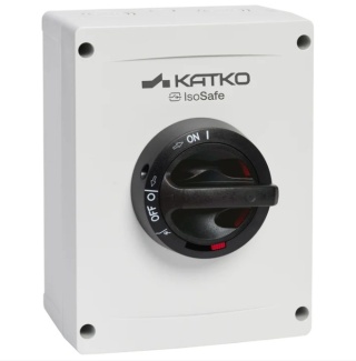 KEM 380 M3 Katko – 3-polowy wyłącznik izolacyjny, 80 A, obudowa poliwęglanowa IP66, wykonanie szaro czarne