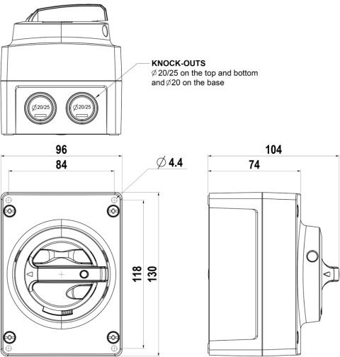 Katko KEM 325 YR M2 3×25A IP66