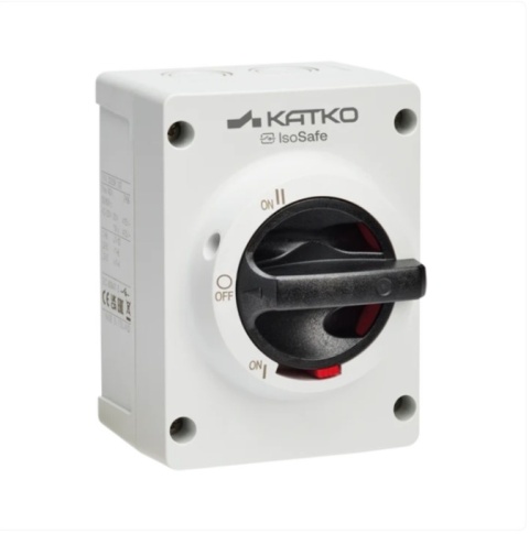 KATKO TKM 316SSVV M2EMC 2XM25MEMC M20P – przełącznik sieć–agregat 3P 16 A EMC, IP66, 2NO