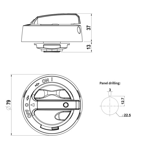 Uchwyt obrotowy Katko LK10 0-1 czarny