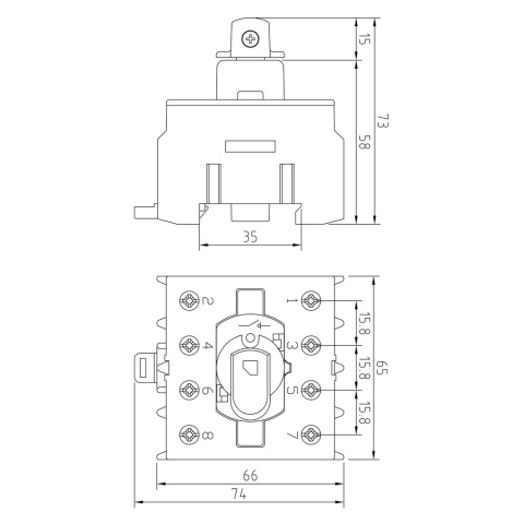 Rozłącznik obrotowy Katko KU 440N 4-polowy 40A